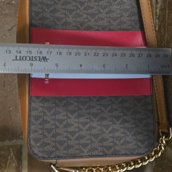 Michael KorsJet Set Medium Logo Stripe Camera‎ Bag Brown - Picture 7 of 8